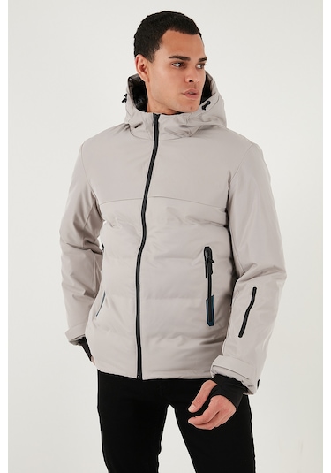 Buratti Regular Fit Kapüşonlu Kapitoneli Erkek Mont 497Dean Taş