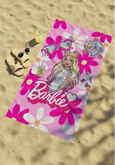 Barbie Çocuk Plaj Havlusu Renkli