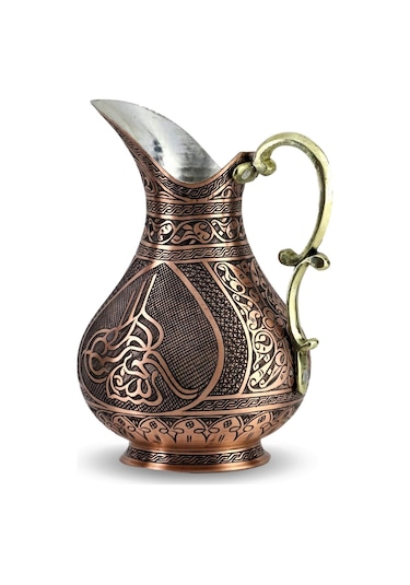 Sultan Tuğralı Eskitme Keski Osmanlı Bakır Sürahi