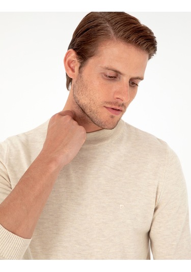 Pierre Cardin Erkek Krem Melanj Kazak /triko 50296564-vr159 Krem Melanj