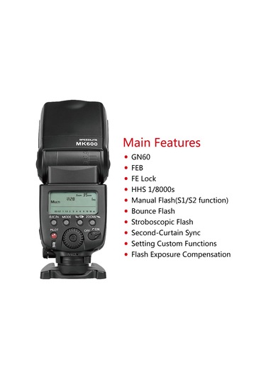 Meike MK600C Canon Uyumlu HSS Speedlite Flaş