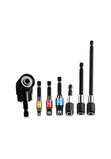 Tongxida 105 Dönüşlü Elektrikli Vidalama Seti - 7 Parça Manyetik Uzatma Çubuklu, Dar Alanlar İçin, Akıllı