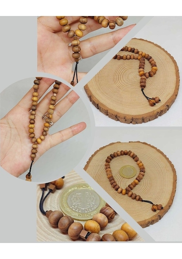 Zeytin Ağacı 33lük Tesbih 5 8mm 5117 Kahverengi