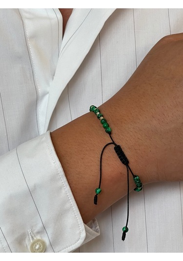 14 Ayar Altın Tamtur Dorikalı Malahit Taşlı Tasarım Şık Altın Bileklik Altın