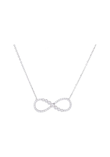 Sonsuzluk Model-1 Zirkon Taşlı 925 Ayar Gümüş Kadın Kolye