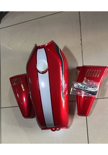 Cg Benzin Deposu Şeritli Kırmızı Büyük