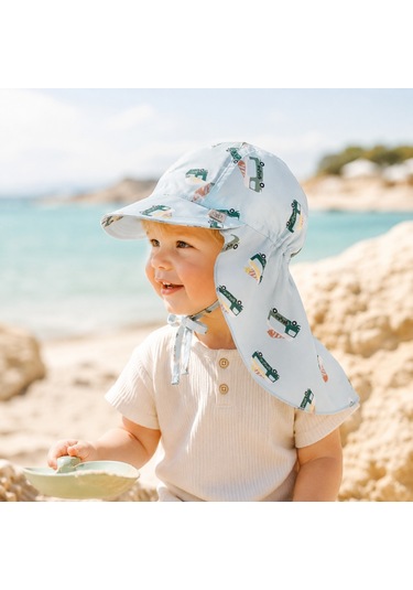 Lassig Flap Hat Uv Korumalı Uzun Şapka Ice Cream Truck Illusion Blue Mavi