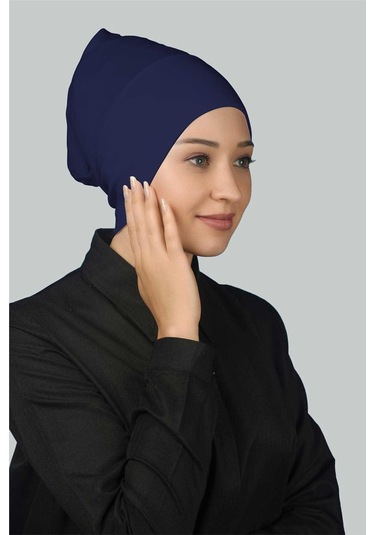 Altobeh Hazır Pratik Geçmeli Uzun Boru Tesettür Bonesi - Saks