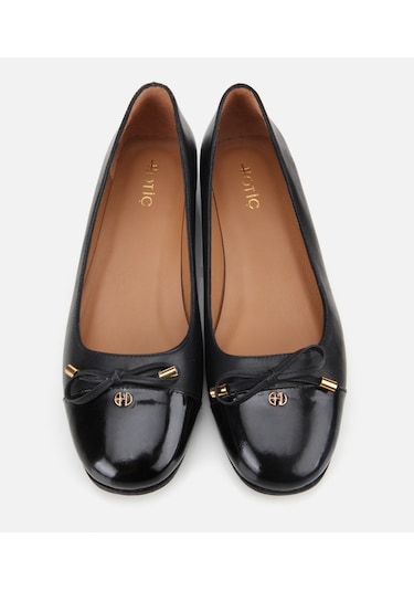 Hotiç Kadın Rugan Deri Siyah Fiyonk Detaylı Babet 01ayh313530a100 Siyah