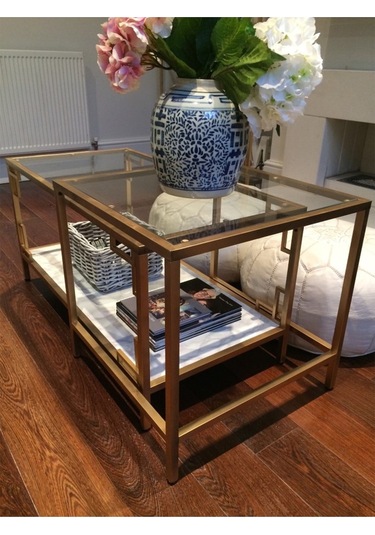 Paola 2'li Gold Metal Orta Sehpa