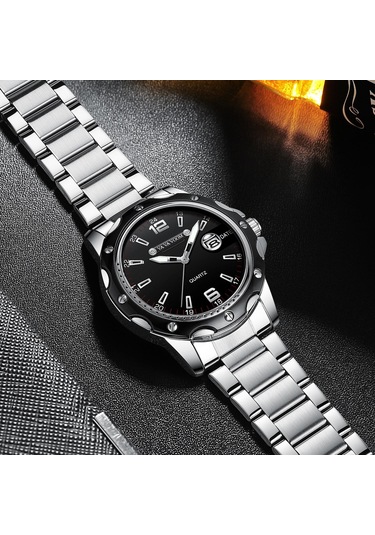 Siyah Va Va Voom Kuvars İzle Moda Tarihi Kuvars Erkek Saatler Top Marka Lüks Erkek Saat Chronograph Spor Erkek Bilek İzle Hodinky Relogio Masculino Siyah