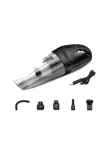 CBTxGlobal Islak Ve Kuru El Tipi Yüksek Güçlü Taşınabilir Araç Süpürgesi R-6052c Usb Kablolu Elektrikli Süpürge Siyah