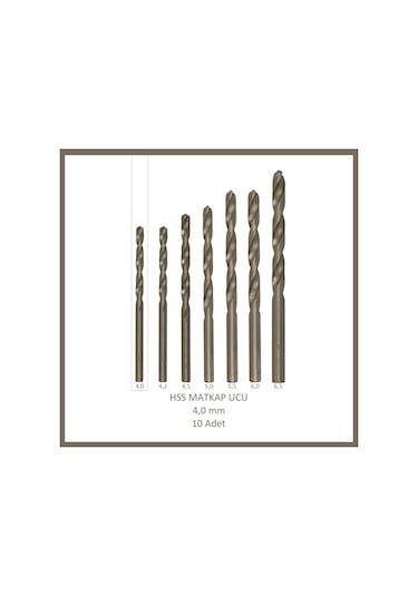 Hss Matkap Ucu 4 Mm, Metal, Ahşap, Plastik İçin 10 Adet