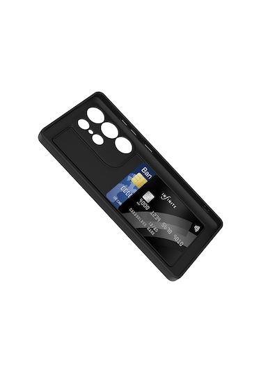 Galaxy Uyumlu S25 Ultra Kılıf Kamera Korumalı Kartlık Hazneli Mkst Vitra Kapak - Gri Gri Gri