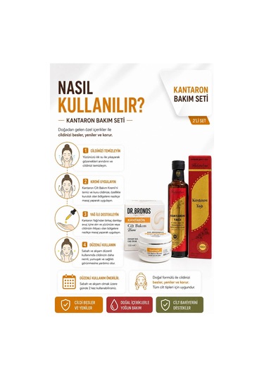 Dr. Bronos Kantaron Cilt Bakım Kremi 150 ML + Hekimhan Kantaron 250 ML