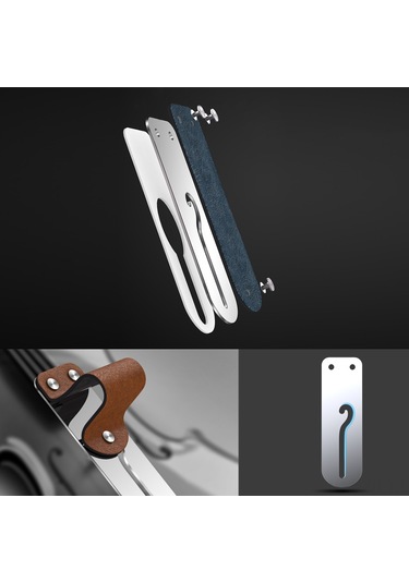 Xiyyadms Siyah Deri Ve Paslanmaz Çelik Akıllı Telefon Parmak Halkası Tutucu - Araç Montajlı Tutucu Stand - İphone, Samsung, Huawei Uyumlu