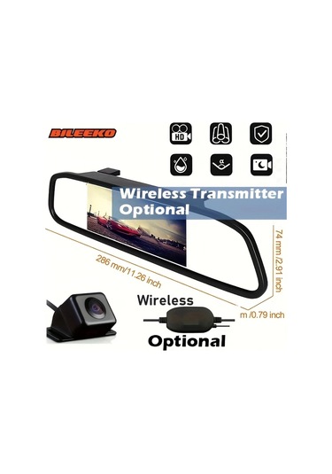 Motion003 Bileeko 2 İn 1 Araba Ayna Ve Kamera Kiti Kablosuz Verici Sürümü Yüksek Çözünü