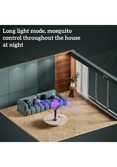 Boatshop1 Yeni Çok Fonksiyonlu Without Telescopic Rod Katlanabilir Usb Elektrikli Sinek Raket Döner Başlıklı İç Mekan Ofis Kamp İçin Mor Böcek Işıklı