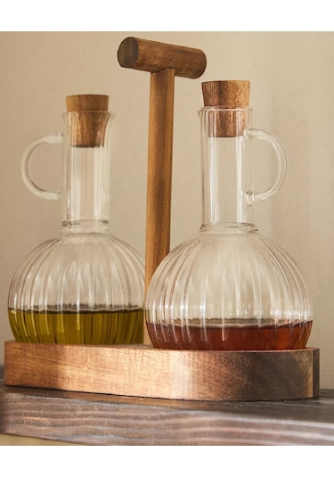 Mien Yağdanlık Seti Borosilikat Bambu G6019706