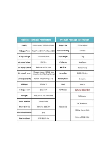 Orbus 300w Power Station Taşınabilir Güç Kaynağı Power Station