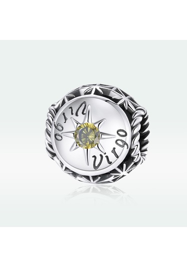 S925 Ayar Gümüş On İki Takımyıldızı Zirkon Boncuk Dıy Bilezik Kolye Aksesuarları, Stil: Başak Çok Renkli