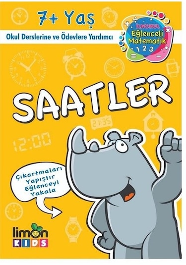 Çıkartmalı Saatler-İlk Okul Eğlenceli Matematik- Limonkids