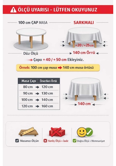 Leke Tutmaz Yuvarlak Masa Örtüsü Ekru Modern Sıvı İtici Su Geçirmez Dekoratif Salon Örtüsü