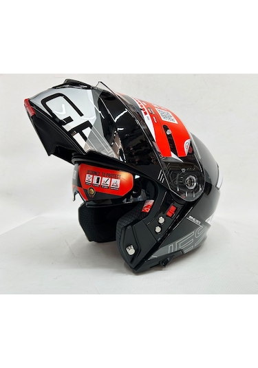 Mt Genesis Sv Atempob2 Parlak Renk Çene Açılır Iç Güneş Vizörlü Motosiklet Kaskı Siyah Gri