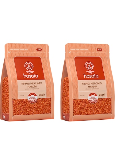 Hasata Kırmızı Mercimek Mardin 2 Kg X 2 Adet