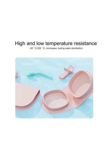 Sones Açık Hava Taşınabilir Silikon Katlanır Tamamlayıcı Yemek Kabı Pembe