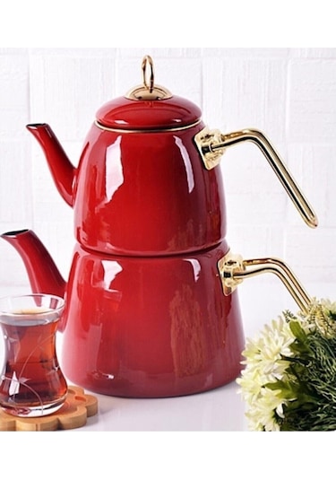 Bayev Elite Emaye Çaydanlık Kırmızı 200463 Red Kırmızı