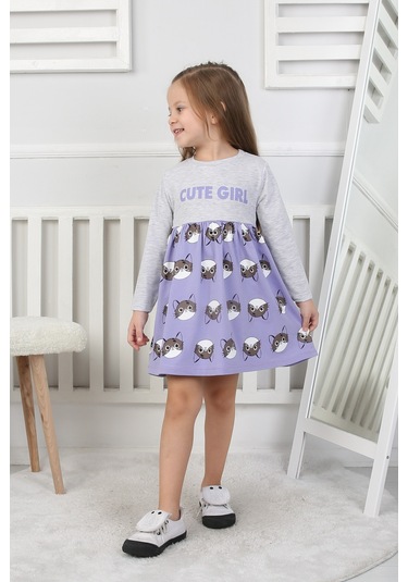 Kız Çocuk Elbise Cute Girl Lila