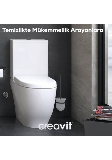 Creavit PL18810-S Planet Tuvalet Fırçalığı Mat Siyah