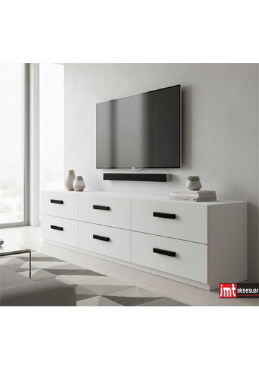 Lüks Monte 96 Mm Mobilya Çekmece Dolap Yatak Odası Şifonyer Genç Ve Çocuk Odası Kulpu Mat Siyah