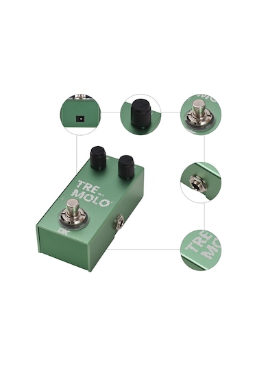 Xindoker Gitar Triller Efekti Pedalı - Metal Kasa, 6.35mm Giriş/çıkış, Hız Ve Derinlik Kontrolü, Led Gösterge