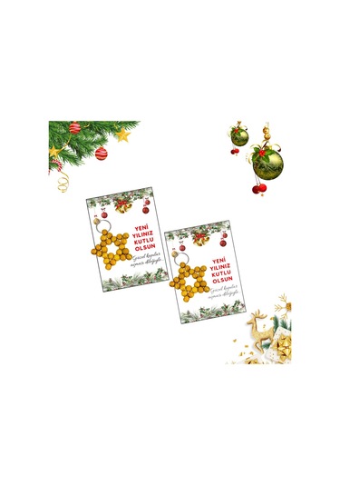 Yılbaşı Hediyesi Sarı Renk Ahşap Yıldız Anahtarlık 5 Adet