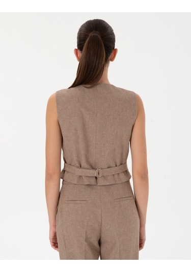 Pierre Cardin Kadın Camel Yelek Dokuma 50306488-vr015