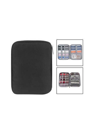 Homyl Saat Kordonları Saklama Çantası Kablo Seyahat Siyah