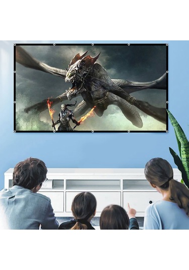 Suofeng 60 İnç 16:9 Polyester Yumuşak Projektör Perdesi - Çekirdekli, Kırılmaz, Taşınabilir, Ev/outdoor Sinema İçin