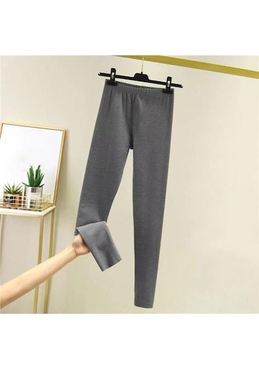 Kadın Alt Pantolon Yüksek Bel De Kadife Skinny Fit Uzun Yoga Pantolonu Gri