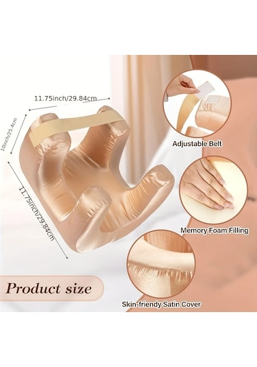 Honeybeeshop Göz Maskeli Premium Yüz Yastığı Yan Yatanlar Ve Sırt Uyuyanlar İçin Altın Rengi Güzellik Yastığı