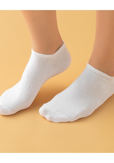 Özeren Bambu Kadın Patik Çorabı Dikişsiz 12 Çift Beyaz 0030 Beyaz