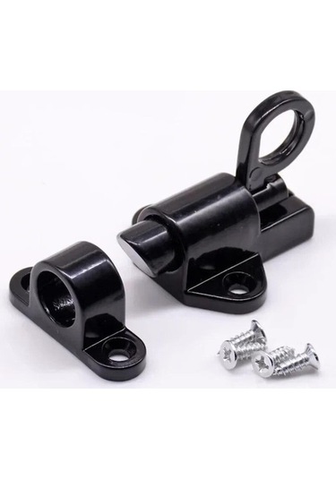 Novahub Siyah Yaylı Pencere Kapı Cıvatası Kapısı Güvenlik Otomatik Mandal Cıvatası Kapı Kilidi Kanca Kendiliğinden Kapanan Yaylı Siyah