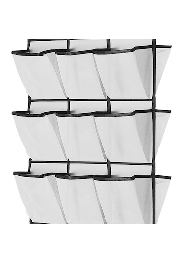 Suntek 30 Büyük Cepli Çift Taraflı Asılı Ayakkabı Rafı Beyaz