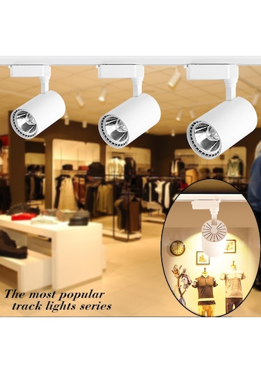 4 Adet Dekoratif Led Ray Spot + 1 Metre Ray Beyaz Kasa Günışığı