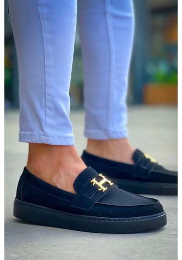 Bağcıksız Kömür Süet H Günlük Erkek Ayakkabısı Siyah7 Siyah