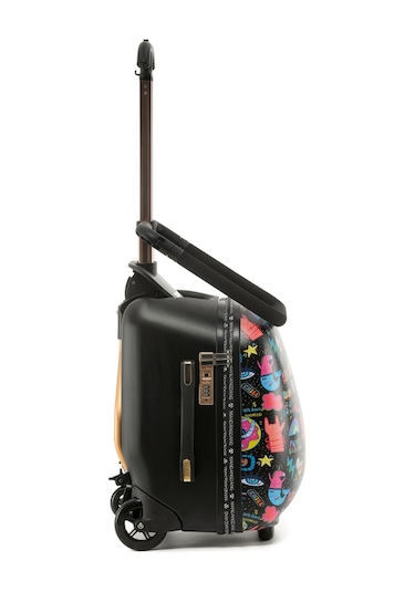 Renkli Desenli Binilebilir Çocuk Valizi Kabin Boy, Düşme Engelleyici Çok Renkli