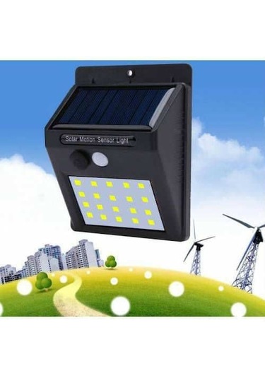 Hareket Sensörlü Pır 20 Led Solar Enerji Su Geçirmez Duvar Lamba