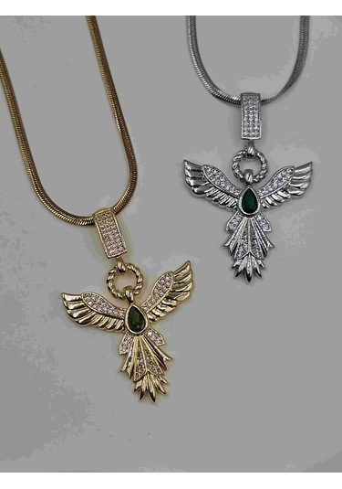 Çağla Şikel Ema Model Anka Kuşu Çelik Kolye Gümüş