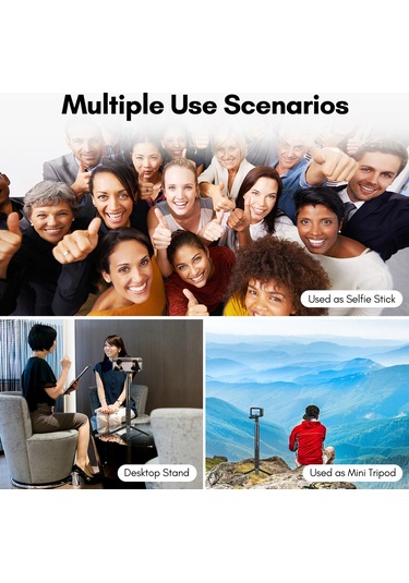 Springsun Andoer Siyah Uçak Alüminyum Gizli Selfie Çubuğu İle Masaüstü Tripod - Insta360 One X/one/evo Uyumlu 28-110cm Uzunluk Aralığı